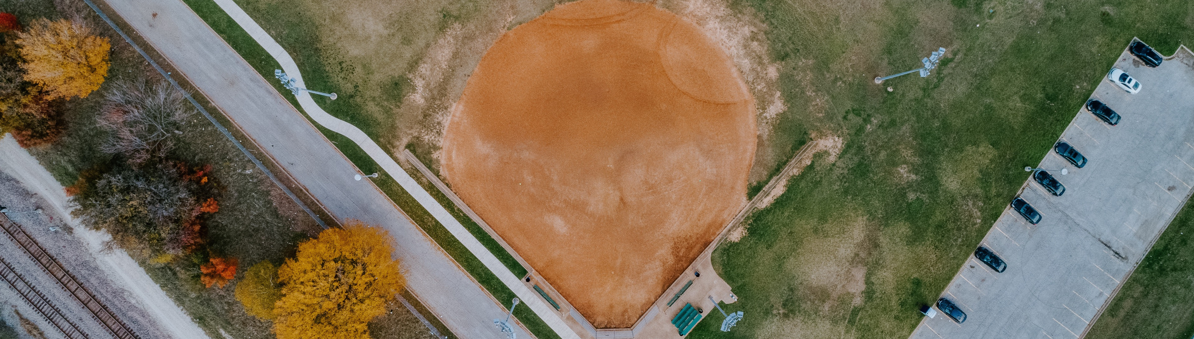 Aerial image of the baseball field at Hallmark Park.